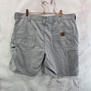 Carhartt Shorts Mens 36 Grey Canvas 8 Inch Camp Relaxed Fit Bermuda Duck Vintage